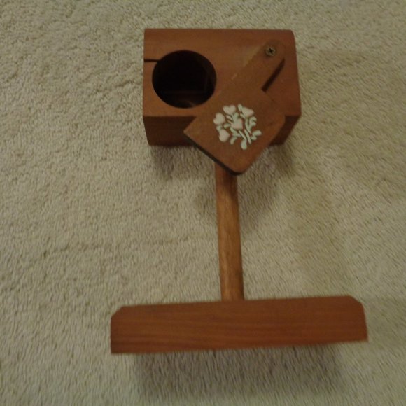 VINTAGE 70S 80S HAND MADE WOODEN STAMPS MAILBOX SM - Picture 3 of 7